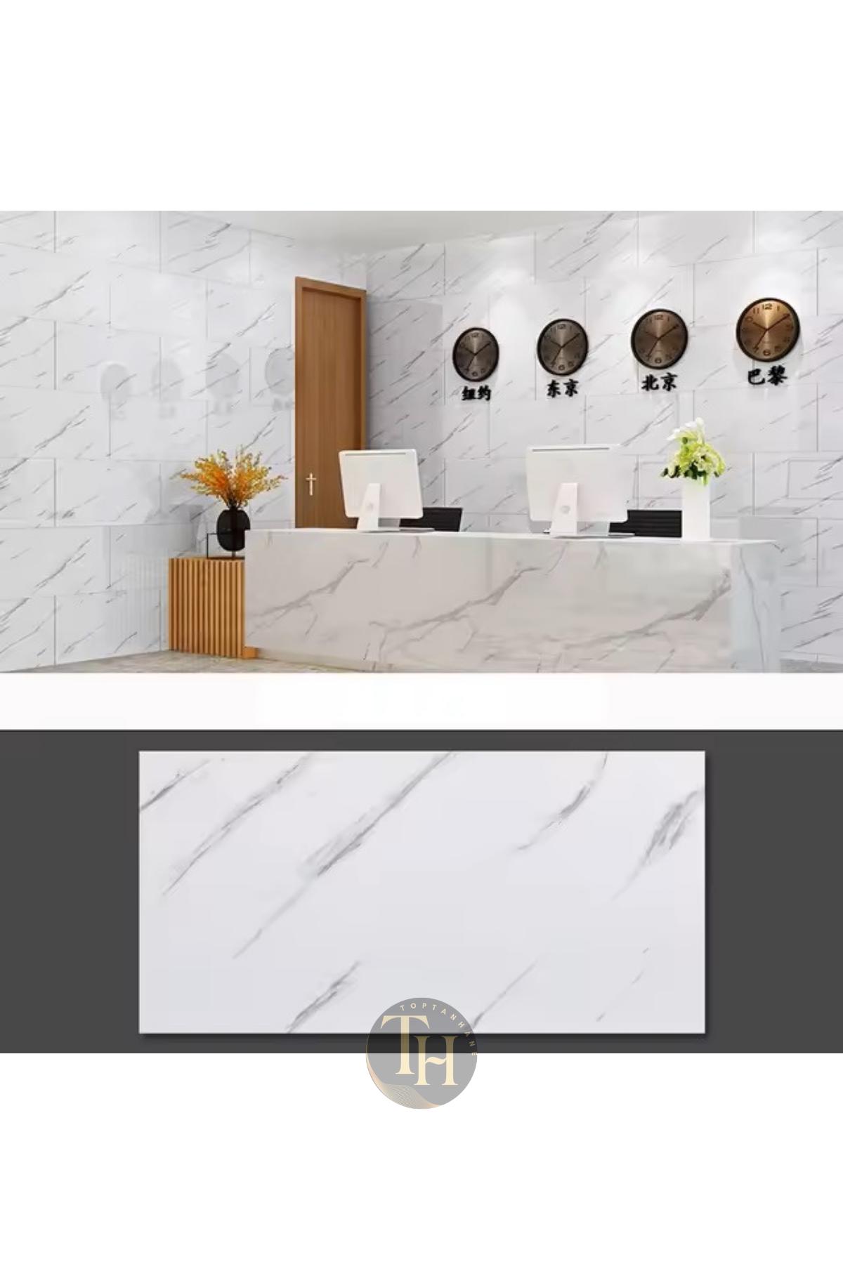 Banyo%20Duvarı%20Kaplama%20Yapışkanlı%20Köpük%20Beyaz%20Gri%20Mermer%20Desenli%20Karo%20Sticker%20Pvc%20Panel%2060x30cm