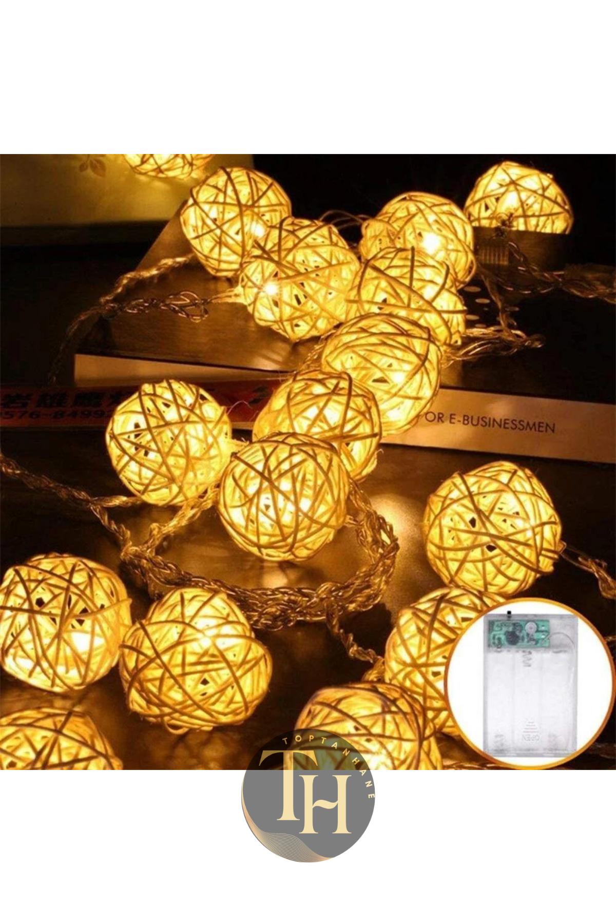 Rattan%20Led%2010%20Adet%20Örgü%20Işık%20Topu%20Pilli%202%20Fonksiyonlu%20Gün%20Işığı